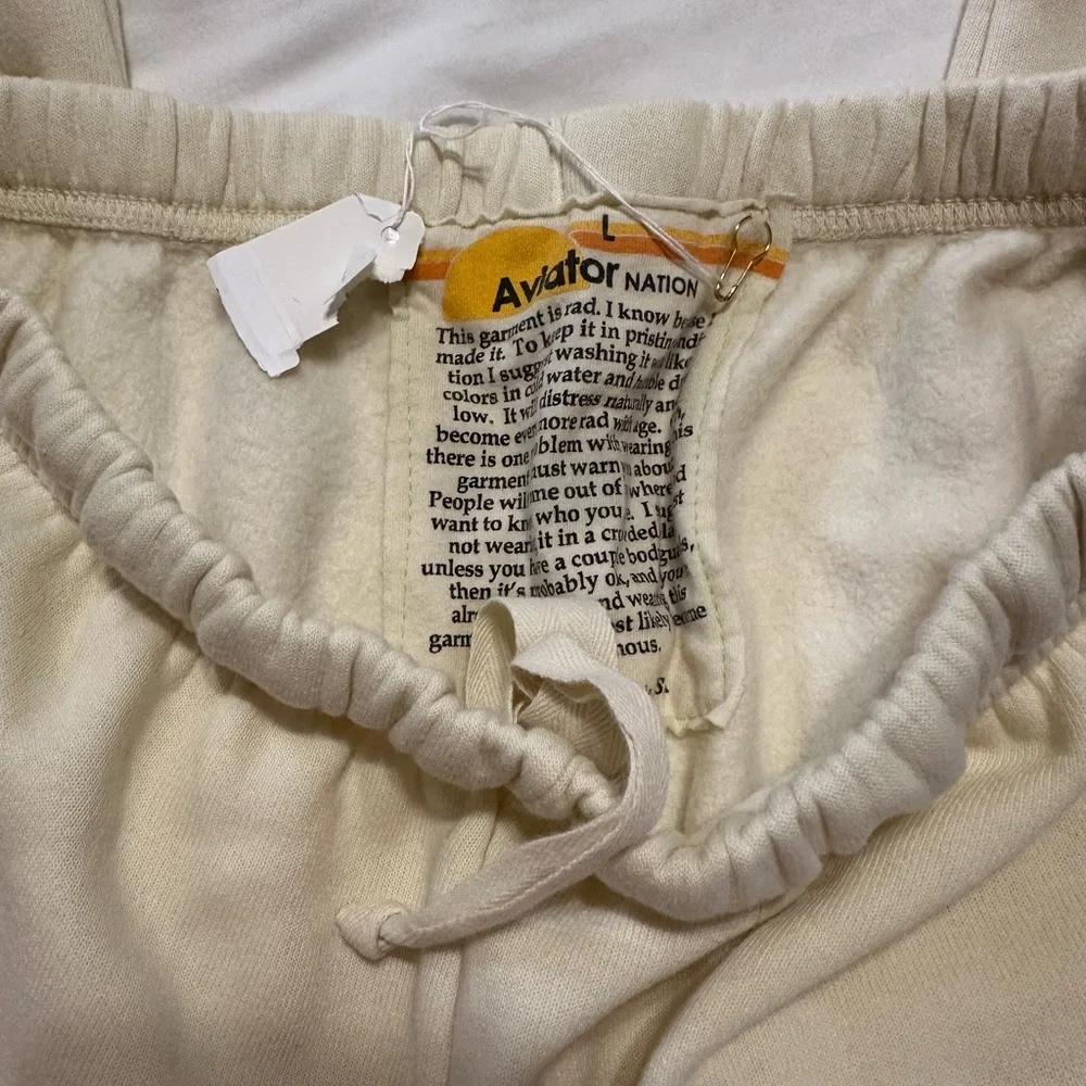 Aviator Nation 5 STRIPE SWEATPANTS - VINTAGE WHITE RAINBOW - Picture 5 of 5